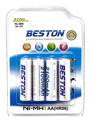 Bst-aa2100x4 - Bateria Beston Recargable 2100 Bl X 4