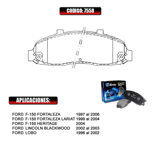 Pastillas De Freno Delantera Ford Lobo 2001 2002   7558 Foto 2