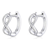 Aretes Candongas Infinito Para Mujer Fabricados En Plata 925