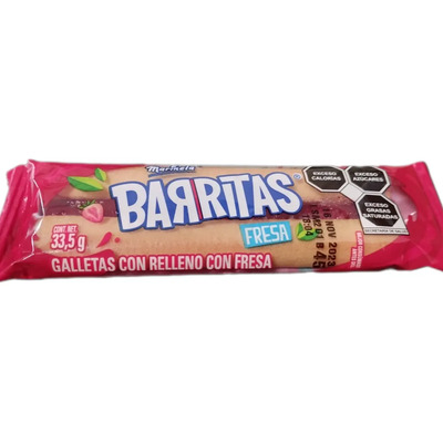 Barritas Marinela Galletas Relleno Sabor Fresa 33.5g