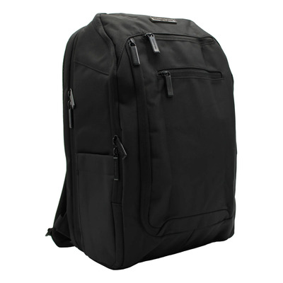 Mochila Oficina/ Viajero Marca Kenneth Cole: 6 Compartimentos + 2 Bolsas Laterales Negro Liso