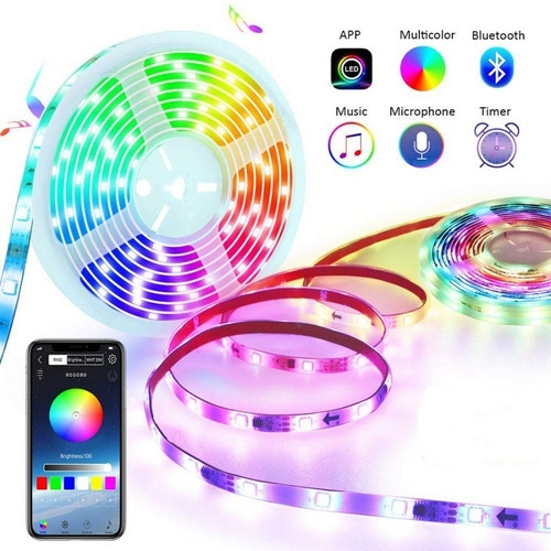 Tira De Luces Led 5m Led Rgb Control App Nuevas Premium Color De La Luz Multicolor