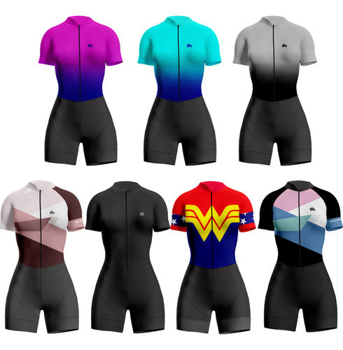 Macaquinho Gel Ciclismo Feminino Roupa Macaquinho Uv+