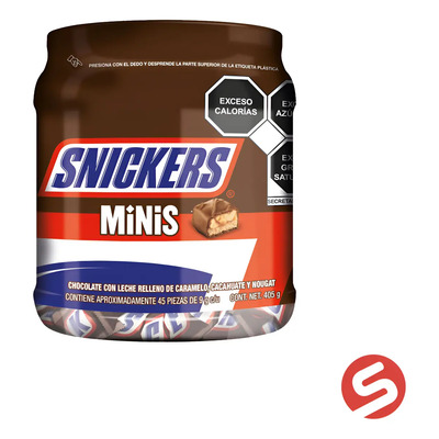Chocolate Snickers Mini Vitrolero 45 Pz | MercadoLibre
