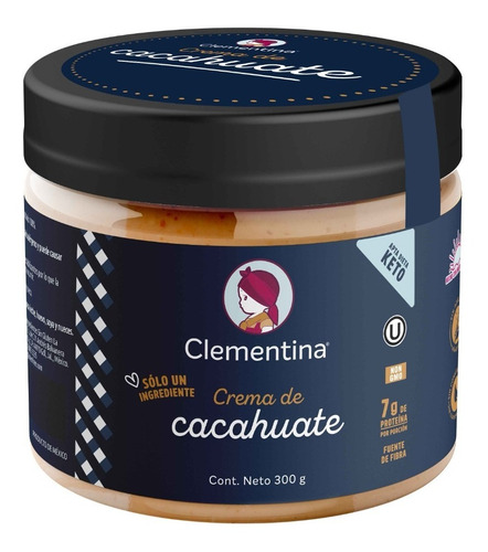 Crema De Cacahuate Keto Clementina 100% Pura