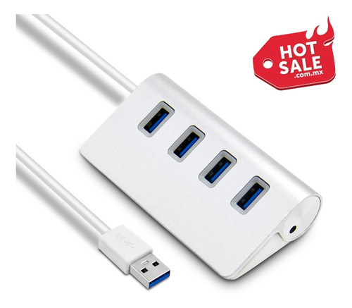 Concentrador Usb De 4 Puertos De Alta Velocidad De Aleación