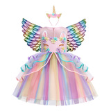 B Vestido Unicornio Niña Bebe De Princesas Cumpleaños