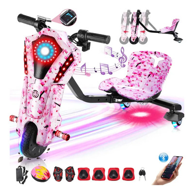 Triciclos Eléctrico Deriva 3 Velocidad Scooter Con Bluetooth Famxub Triciclo Con Luces Rgb Y Rotación De 360 Grados Ruedas Traseras Vehículo De Derrape De 3 Ruedas Para Niños 3 Años En Adelante | Envío gratis