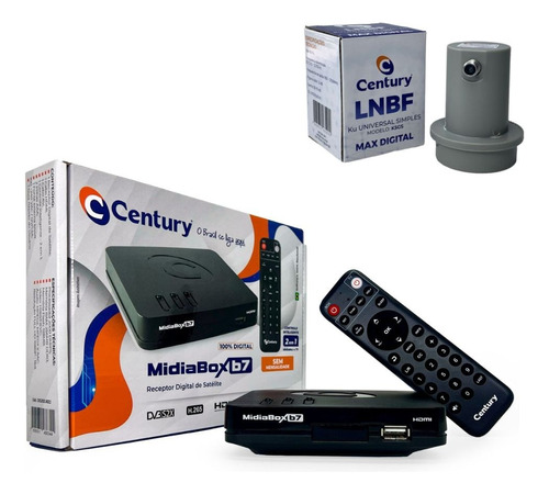 Receptor Century Midiabox B7 Homologado Anatel Sinal 5g Ku