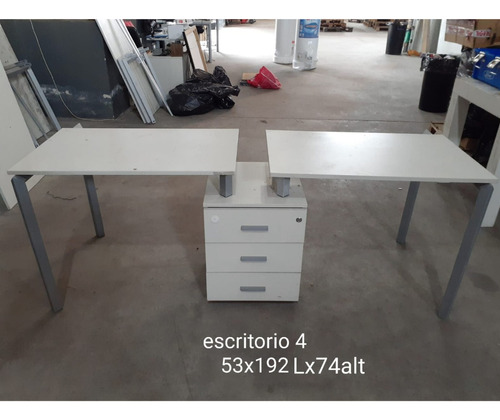 Escritorio Doble Melamina Y Patas De Metal 53x192x74 Outlet