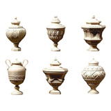 Vasos Decorativos Estilo  Retrô  Impressão 3d Branco