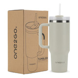 Vaso Termo Termico Manija Y Pitillo 1,2l One2go Acero Inox Color Marfil