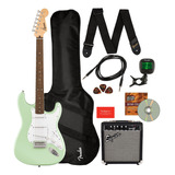 Kit De Guitarra Squier Sonic Stratocaster Verde Surf