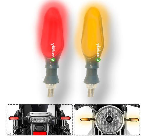 Guiño Led Luz De Giro Opaco Con Luz Roja Y Naranja X 2