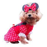 Disfraz De Minnie Mouse Para Perro Mediano (talla 8 A 14)