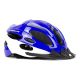 Capacete C/ Sinalizador De Led Ciclismo Bike - Azul