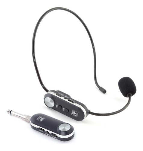 Microfone Sem Fio Headset Auricular Staner Recarregável Cor Preto