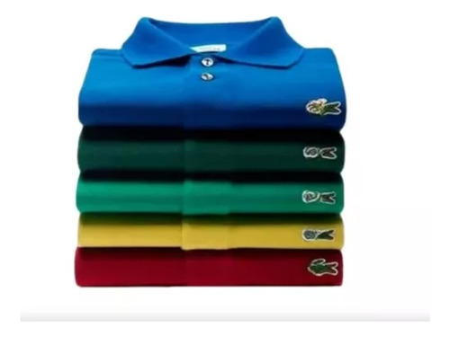 Kit 5 Polos Masculinas Variadas Algodão Premium Casual