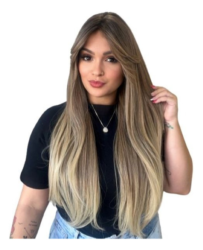 Peruca Lace Wig Premium Aspecto De Cabelo Natural 75 Cm