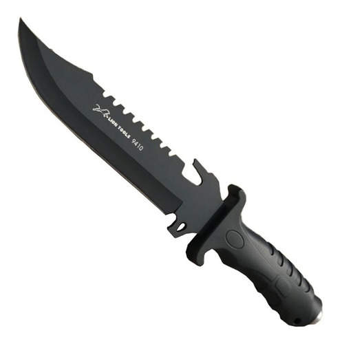 Cuchillo Tipo Rambo Campismo Militar Táctico Monte Lion Color Negro