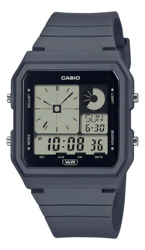 Reloj Mundial Unisex Casio Hr Lf-20w-8a2df Con Bisel Gris Grafito, Color Gris Y Grafito