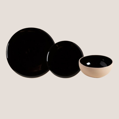 Set De Plato De Mesa + Plato De Postre + Bowl Korba (3 Pzas)