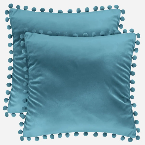 2 Fundas De Almohada Cuadradas Terciopelo Suave Nuevas