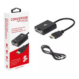 Cabo Conversor Adaptador Hdmi Para Vga Com Saída P2 Áudio