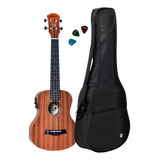 Ukulele Concerto Seizi Bali Elétrico Sapele+ Capa E Paletas 