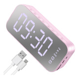 Reloj Despertador Digital Con Bocina Bluetooth Radio Espejo