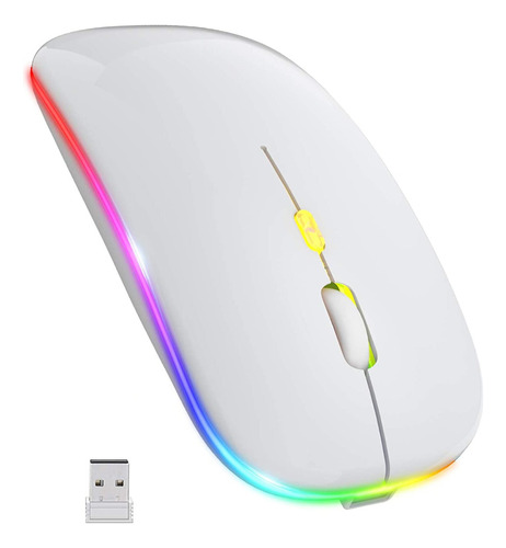 Ratón Inalámbrico Recargable Color Rgb 2,4g Ratón Silencioso