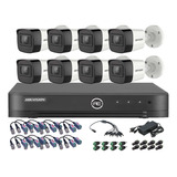 Kit Dvr Hikvision 8ch + 8 Camaras 1080p Exterior Full Hd 2mp