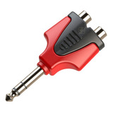 Conector / Plug 2 Rca Hembra A Plug Macho 6,3 Stereo Roxtone