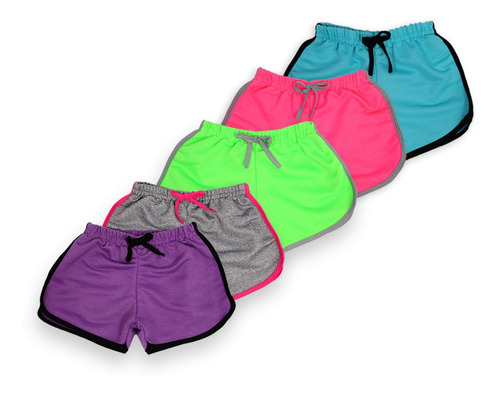 Kit Lote 5 Bermudas Verão De Criança Roupa Infantil Menina