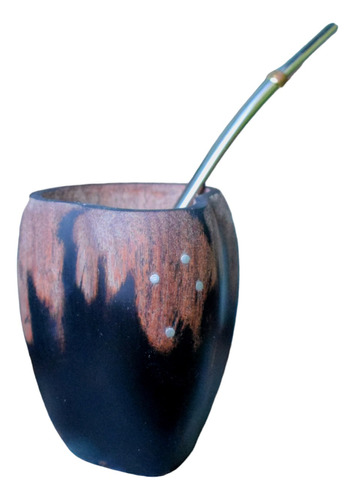 Mate De Algarrobo Premium Artesanal Con Bombilla 