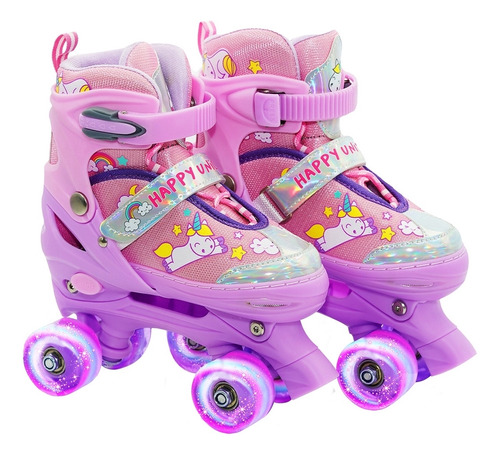 Roller Skate Patines Luces Extensible 4 Ruedas Infantil!