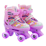 Roller Skate Patines Luces Extensible 4 Ruedas Infantil!