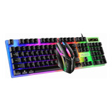 Kits Teclado Gamer Mecanico Alambrico Rgb Con Ratón Gamer