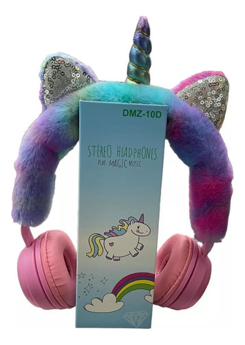 Diadema  De Peluche Con Forma De Unicornio Y  Bluetooth .