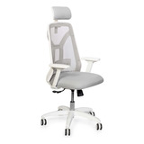 Silla De Escritorio Indar Equipamientos Tokio Total White Gamer Ergonómica  Blanca Y Gris Con Tapizado De Mesh Y Marathon