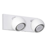 Aplique Baño Pared 2 Luces Bocha Blanco Moderno Led Gu10 Vg