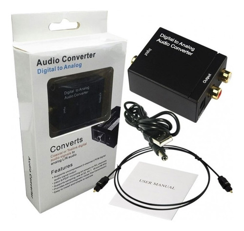 Adaptador Audio Convertidor Optico Digital A Rca Plug 3,5