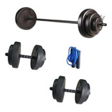 Kit Set Barra + 2 Mancuernas + Disco 24kg Pesa Entrenamiento