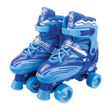Patins Roller Skate 4 Rodas Ajustável Tam 38 À 41 Azul - Fê