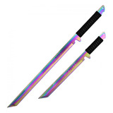 Espadas Gemelas Ninja Con Escritura Japonesa Hk-1070rb Color Tornasol