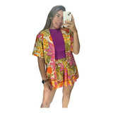 Conjunto Kimono Com Short Feminino