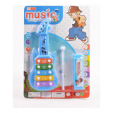 Juego Instrumentos Xilofono Musical Con Armonica Infantil Color Multicolor