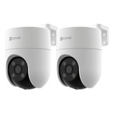 Kit Camara Seguridad Ip Wifi Ezviz H8c Exterior Color 2mp X2