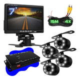 Kit Tela 7. Monitor 4 Camera De Ré Dvr Automotivo 4 Cabo 15m