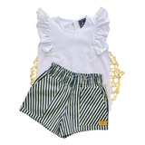 Conjunto De Nena Pura Mística.short Sophia+remera Cala +moño